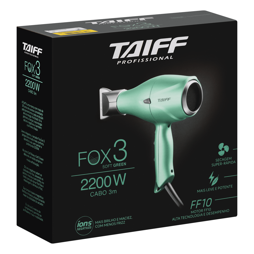 Secador de Cabelo Fox 3 2200W Soft Green